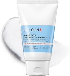 Illiyoon Ceramide Ato Concentrate Cream | Moisturizer for Dry & Sensitive Skin, 100hr Lasting Hydration, For Face & Body, Gentle for Infants, Moisture Barrier Repair, Vegan Certified, 6.76 fl.oz.