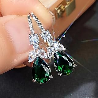 Gorgeous Green Cubic Zirconia Dangle Earrings for Women Creative Fashion Jewelry