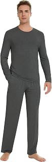 NACHILA Bamboo Viscose Pajamas for Men Long Sleeve PJs Pants with Pockets