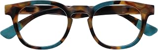 OPULIZE Ava Reading Glasses with Rounded Frame Flattering Spring Hinges Anti-Scratch Brown Scales Turquoise Touch Men Women R62-Q +1.50