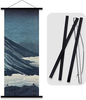 Ywlake Tenugui Magnetic Tapestry/Poster Hanger, B3, Wooden Poster Frame, Suitable for Photos, Maps, Prints, Posters, Home Decorations, Width 23.6 inches (60 cm), Black, 1 Set