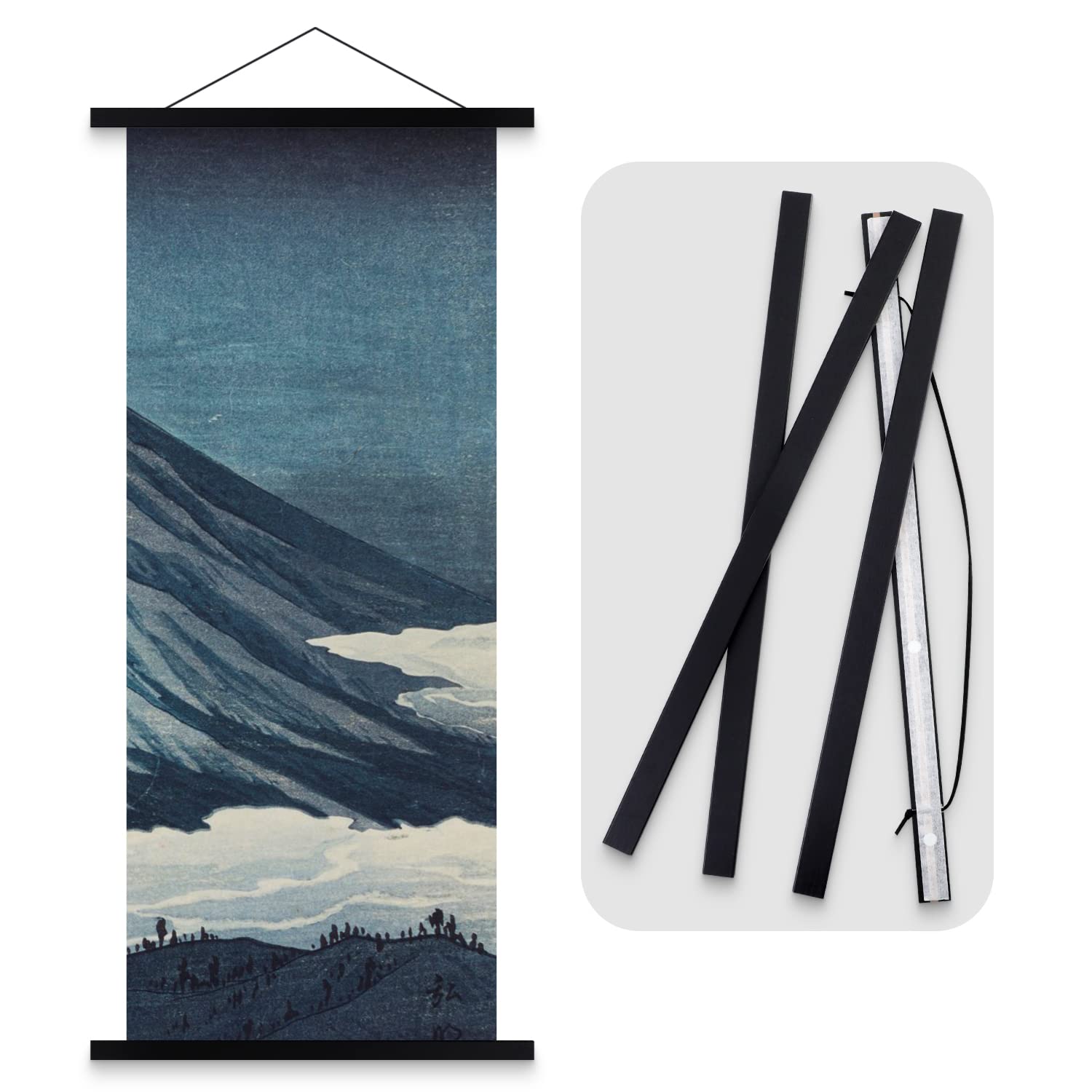 Ywlake Tenugui Magnetic Tapestry/Poster Hanger, B3, Wooden Poster Frame, Suitabl
