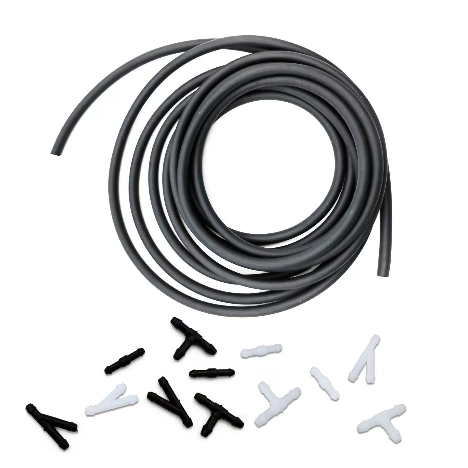 Windshield Washer Hose Kit, 4 Meter Washer Fluid Hose with 12 Pcs Hose Connector