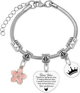 Mxrymvu Sister Bracelets for Women Sister Birthday Gifts for Big Sis Little Sis Bracelet Jewelry Sisters Gift for Women Best Friends Christmas Mothers Day Valentines Day Gift