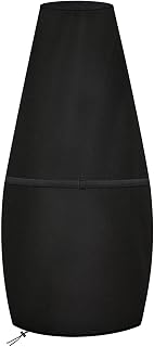 Dokon Large Chiminea Cover Waterproof, Outdoor Chimenea & Chimney Covers | Heavy Duty Oxford, Waterproof Nano Coating, Windproof Strap & Drawstring, Anti-UV, Fit Clay & Log Burner, 122x21/61cm, Black