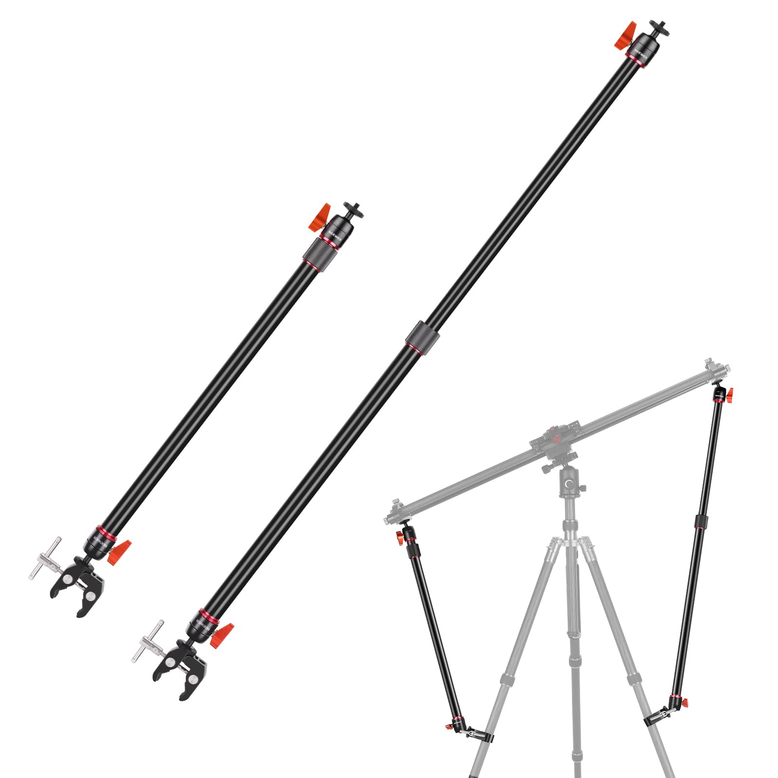 Neewer Camera Slider Support Arm Stabilizer, 2-Pack Adjustable Tripod Stability 