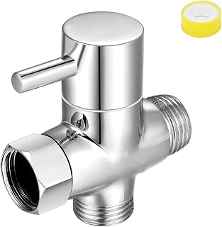 3-Way G1/2" Shower Head Diverter Valve, Solid Brass Shower Arm Diverter Valve for Handheld Showerhead and Fixed Sprayer head, Universal Shower System Replacement Diverter Adapter (Chrome Finish)