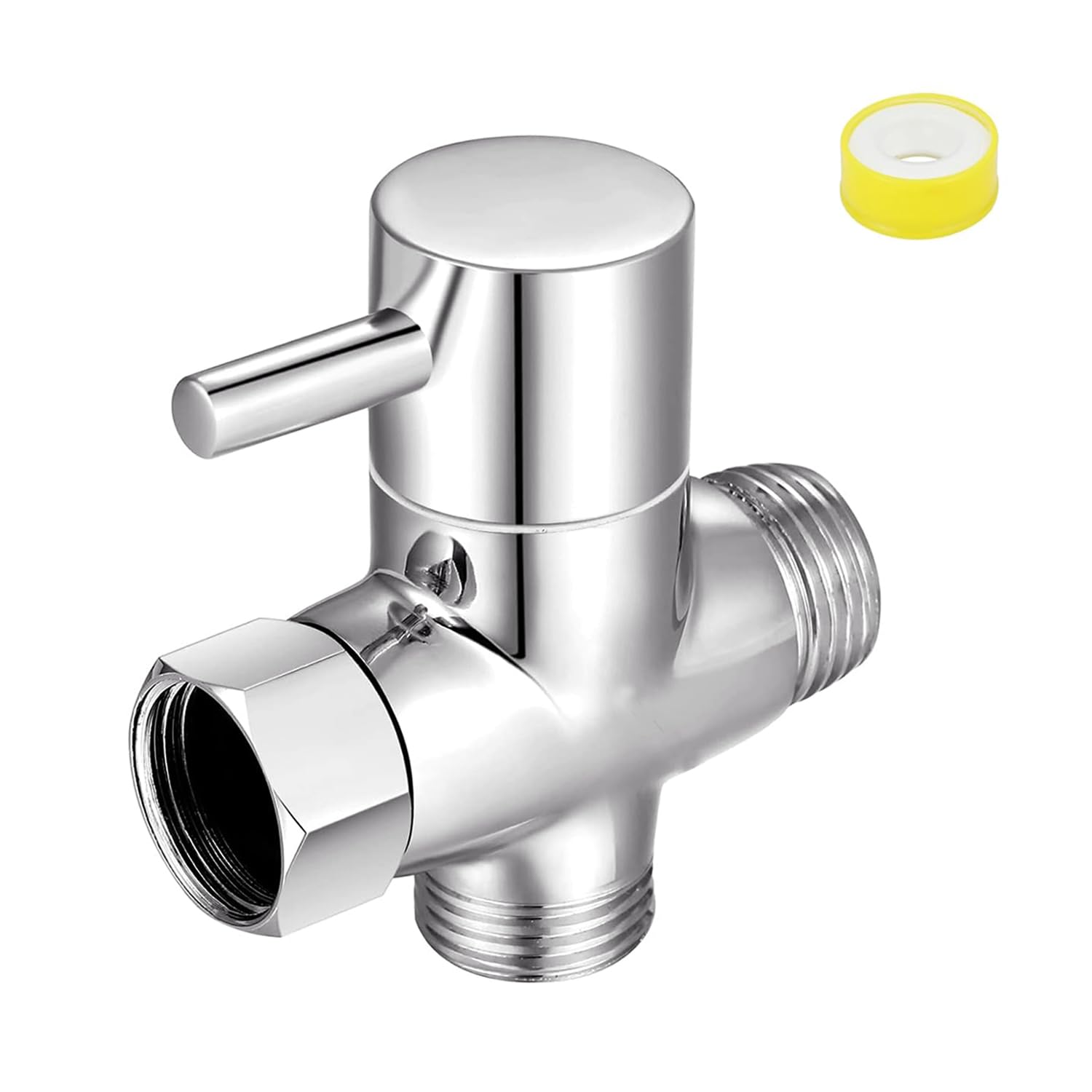 3-Way G1/2" Shower Head Diverter Valve, Solid Brass Shower Arm Diverter Valve fo