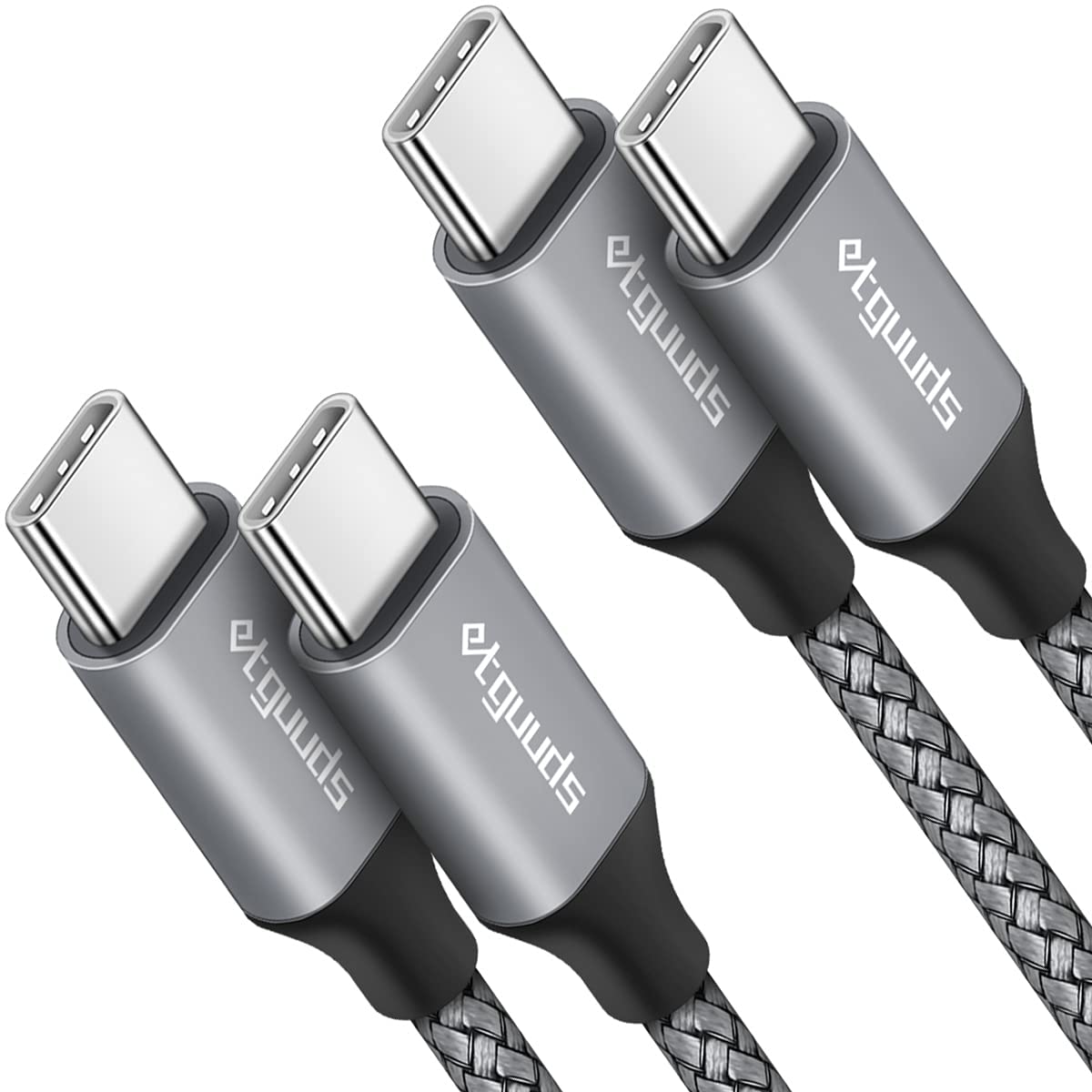 etguuds USB C to USB C Cable 6.6ft, 2-Pack 60W C to C Cable Fast Charging