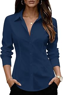 Zeagoo Women's Wrinkle Free Button Down Shirts Long Sleeve Business Tops