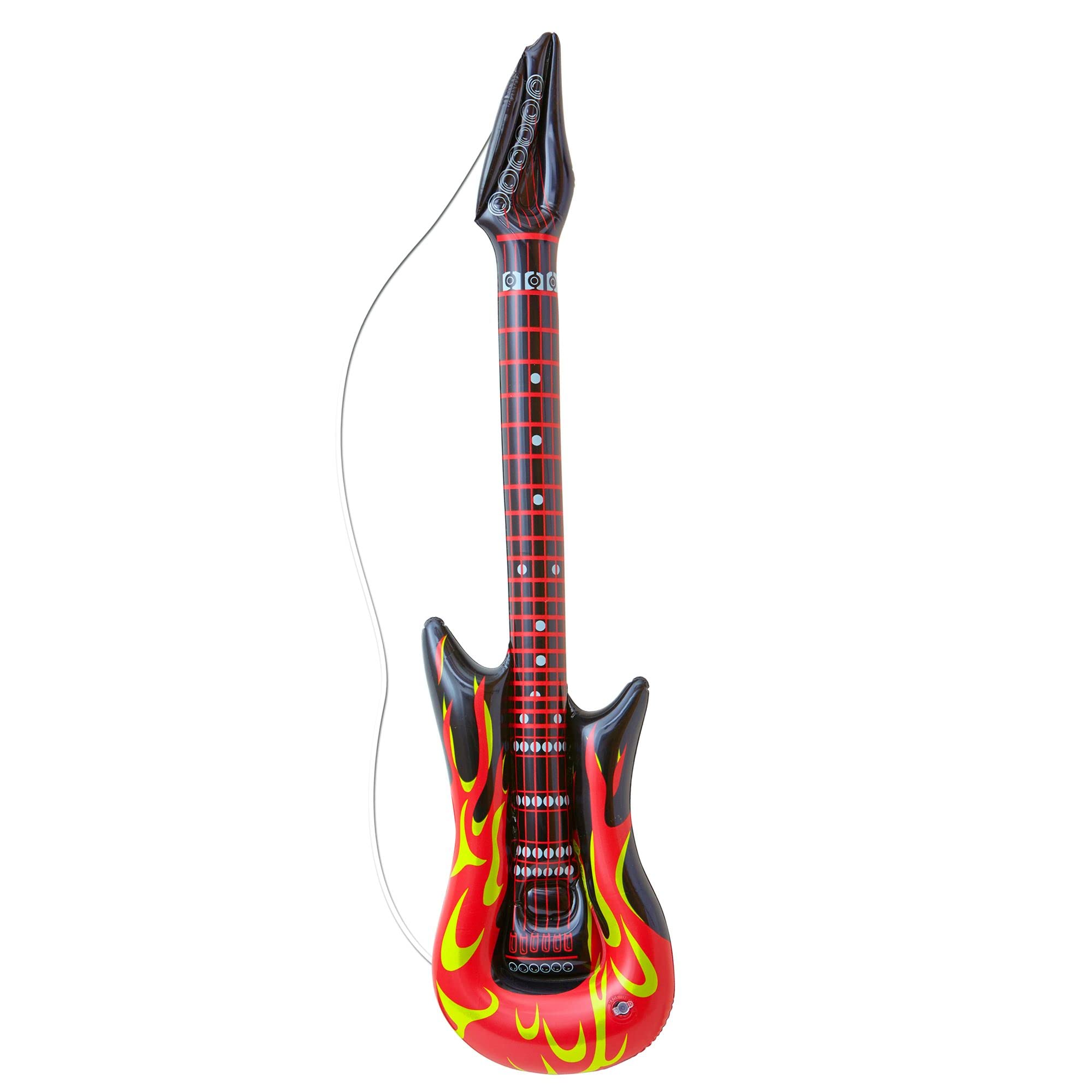 WIDMANN 04815 - Inflatable Rockstar Guitar With Flames And Strap, Adult Unisex, 