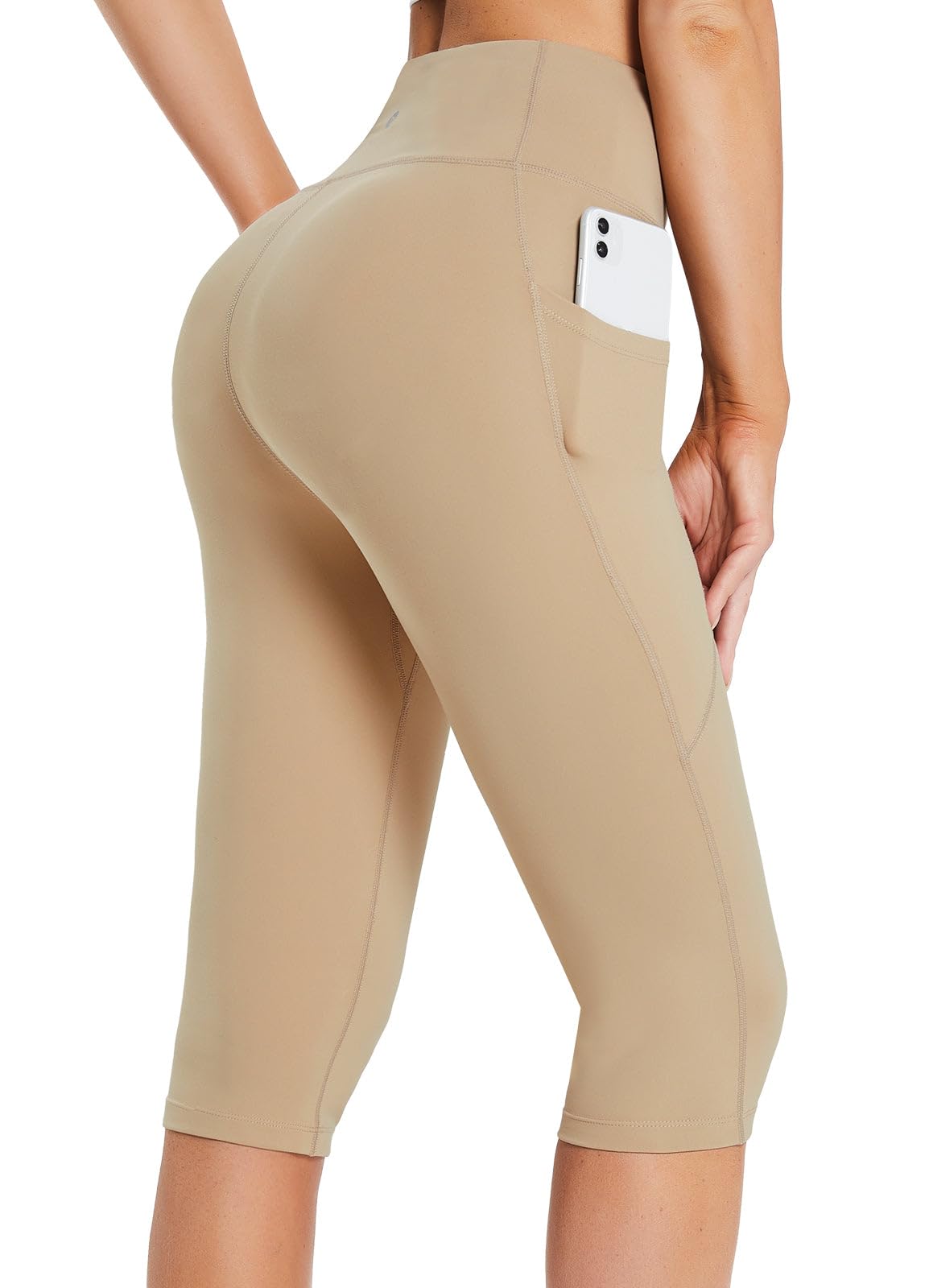 baleaf Capri Leggings for Women with Pockets Knee Length Gym Yoga Pants
