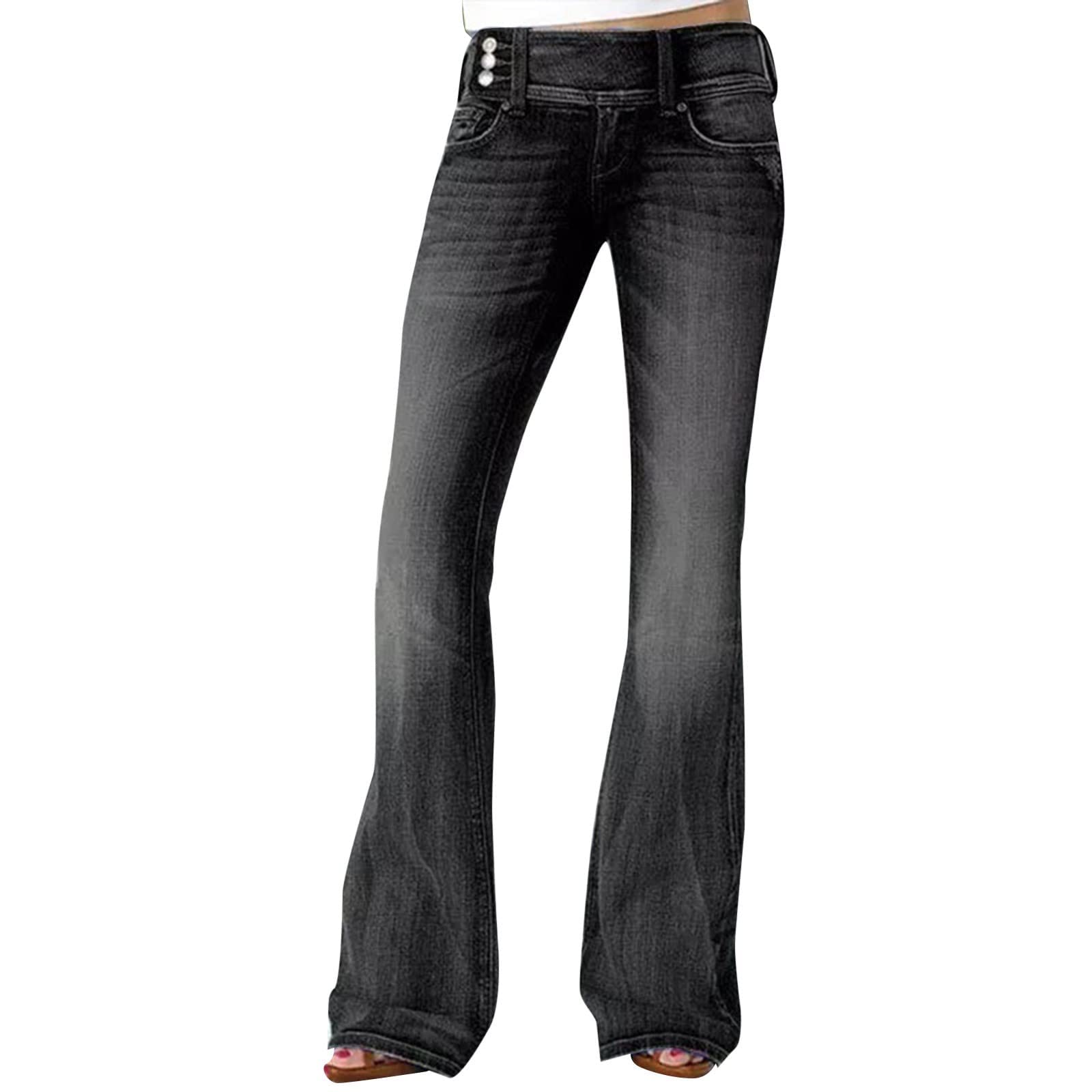 FUPODD Summer Jeans Women's Lightweight Flared Jeans Trousers Elegant Boyfriend 