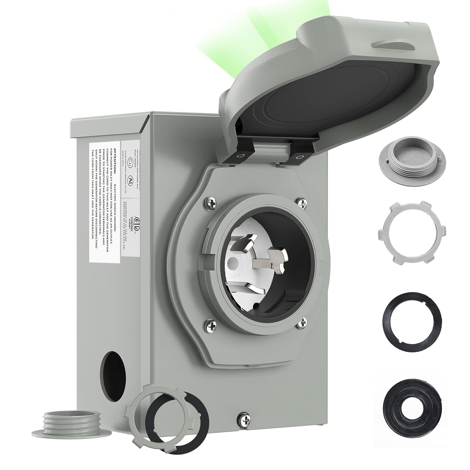 RVMATE Pre-Drilling 50 Amp Generator Inlet Box, NEMA SS2-50P Inlet Box | 125/250