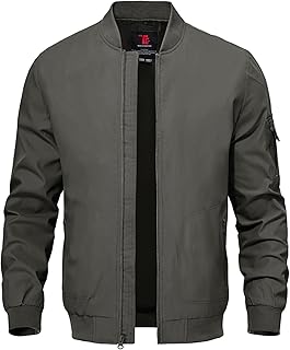 TBMPOY Men's Windproof Bomber Jackets Lightweight Training Jackets Windbreaker Outdoor Golf Fashion Coat