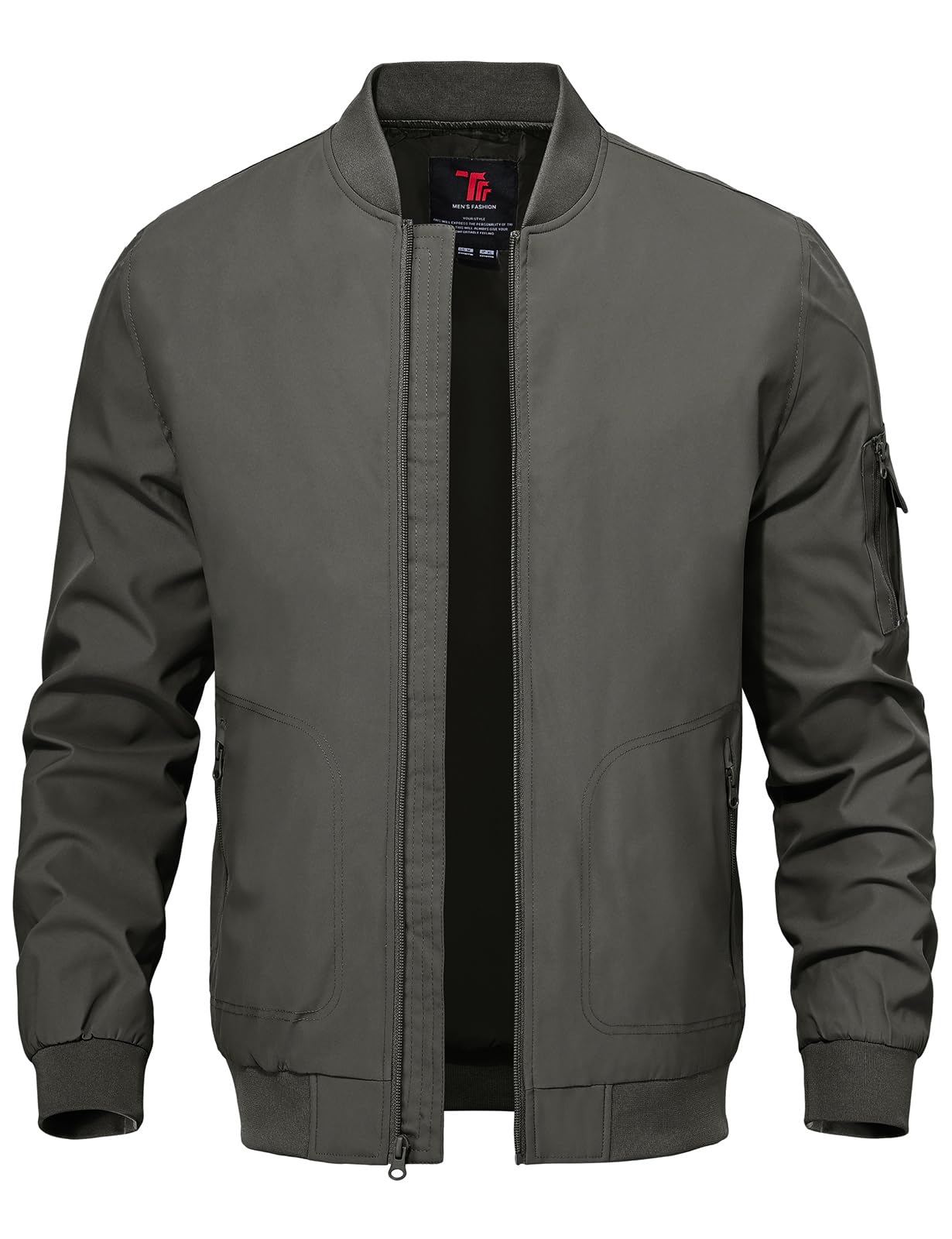 TBMPOY Men's Windproof Bomber Jackets Lightweight Training Jackets Windbreaker O