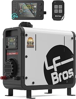 LF Bros 5KW Diesel Heater, Compact 12V/24V/110V Air Heater | 4,700–17,000 BTU Heat Output, 0.18–0.53 L/H Fuel Consumption, 3.5L Fuel Tank, 24-Hour Timer, LCD Display & Remote Control