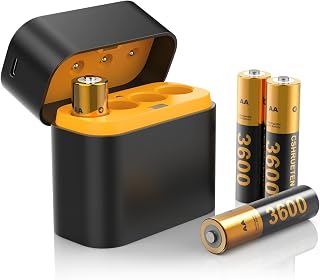 For Meta Quest 2/3/3S Controller Accessory Rechargeable Battery and Charger | 4 Pack 1.5V 2400mAh Long-Lasting AA Battery Pack with Charging Storage Box for VR Oculus Quest 2/3/3S Controller Accessories