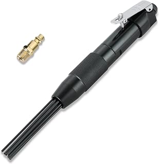FLKQC Compact Air Needle Scaler, 1/4" Air Powered Rust Paint Weld Remover | Air Pneumatic Rust Remover 90psi Needle Scaler for Removing Lag Rust Paint and Dirt