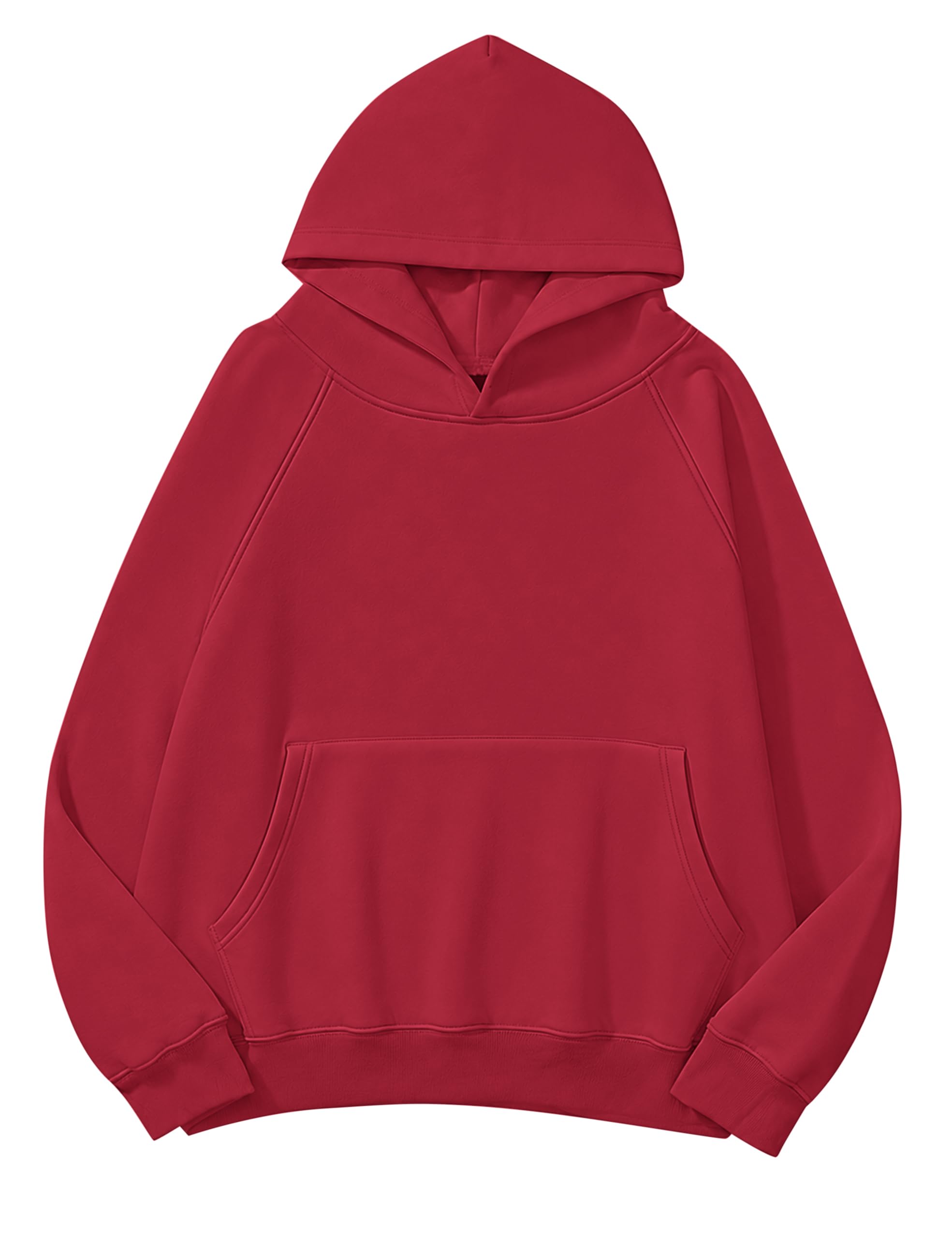 Lauweion Women Solid Basic Fleece Letter Loose Hoodie Sweatshirt Long Sleeve Kan