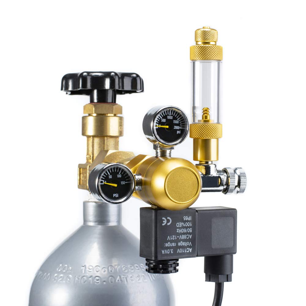 DaToo Aquarium CO2 Regulator Dual Gauge Display with Bubble Counter Solenoid Che