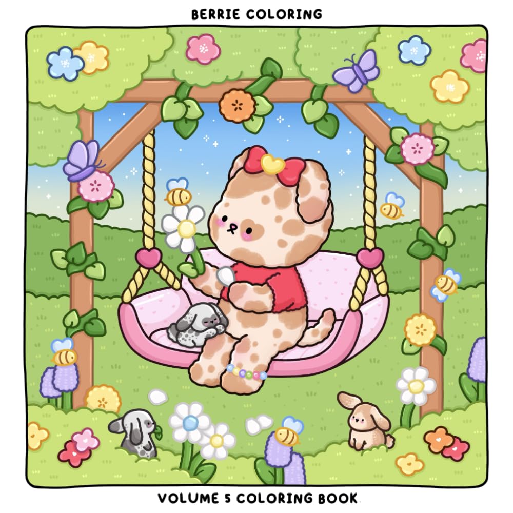 Berrie Coloring Volume 5: Cute and Cozy Coloring Book for Adults & Kids Featurin