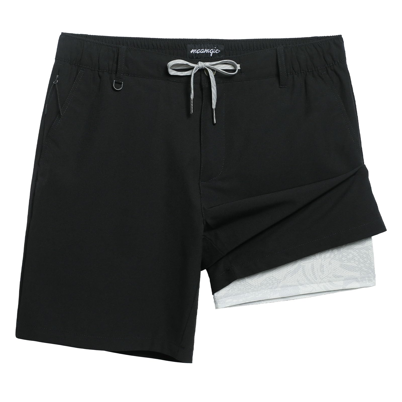 maamgic Men's Casual Shorts with Compression Liner 5/7 Inch Khaki Shorts