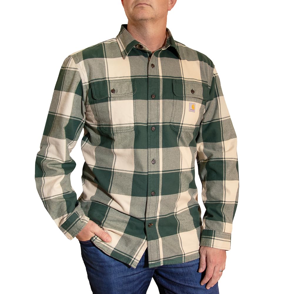 Carhartt Long Sleeve Heavyweight Flannel Shirt Loose Fit Men's Shirt