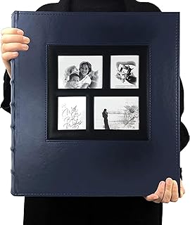 RECUTMS 600 Photo Album 4x6 Pictures Leather Large Family Photo Albums Blue