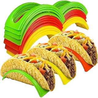 3 Pcs Colorful Polypropylene Taco Holders Stackable Corn Taco Taco Holders for Mexican Themed Dinner Party Supplies Durable PP Material