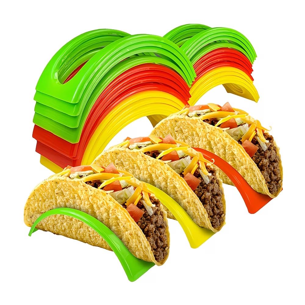 3 Pcs Colorful Polypropylene Taco Holders Stackable Corn Taco Taco Holders for M