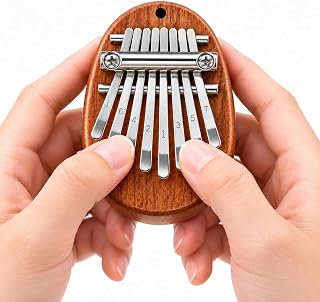 8 Key Mini Kalimba Thumb Piano, Solid Wood Finger Piano Portable Handheld Musical Instrument, Pocket Piano for Adults Beginners, Compact Music Instrument for Practice and Relaxation