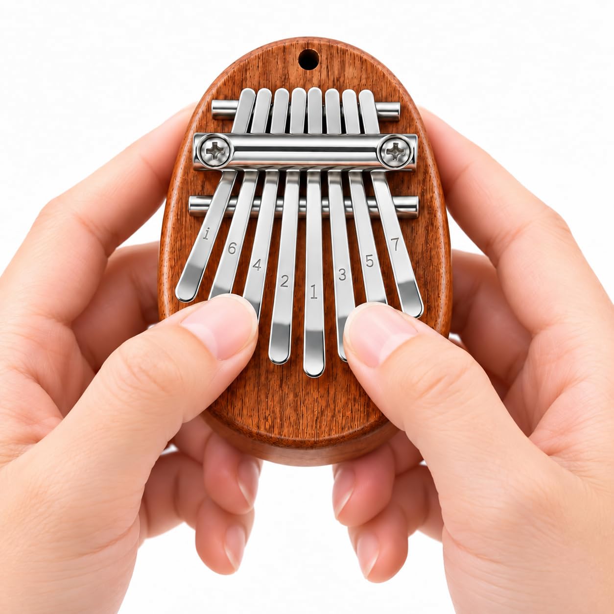 8 Key Mini Kalimba Thumb Piano, Solid Wood Finger Piano Portable Handheld Musica