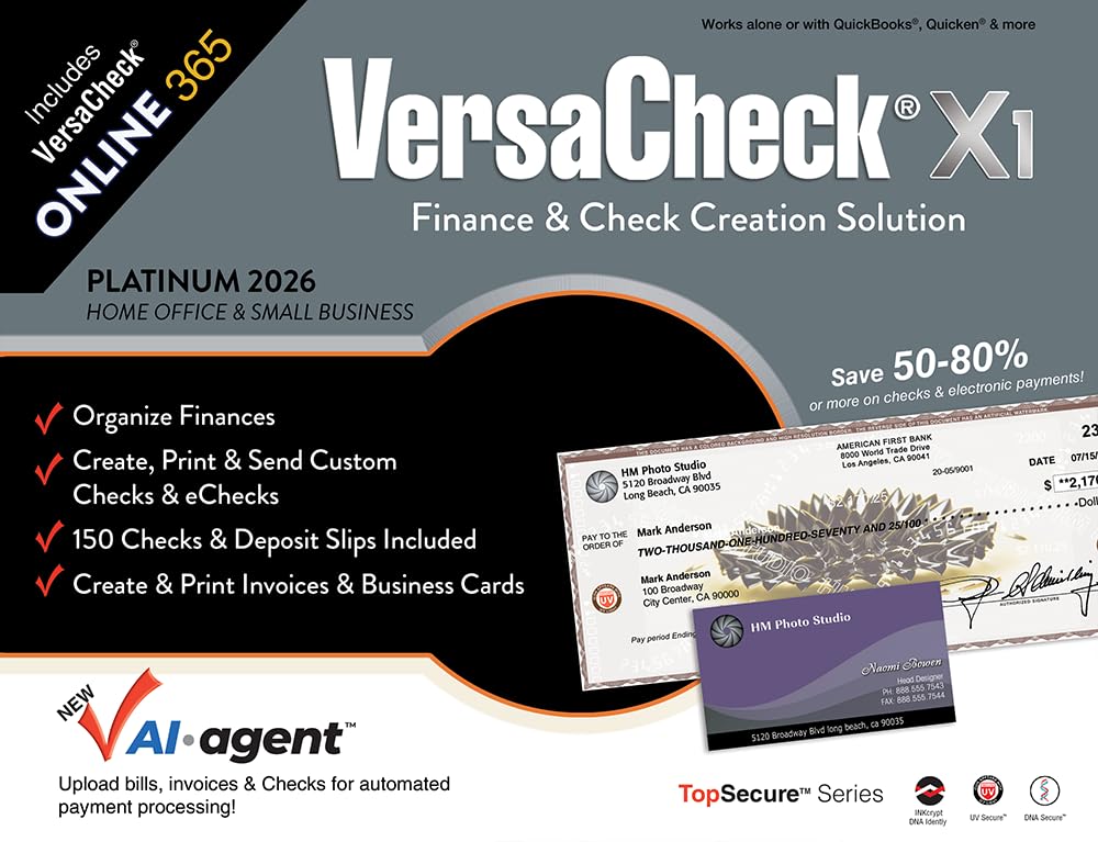 VersaCheck X1 Platinum 2026 (Download) + VersaCheck ONLINE Platinum 1yr Sub Bund