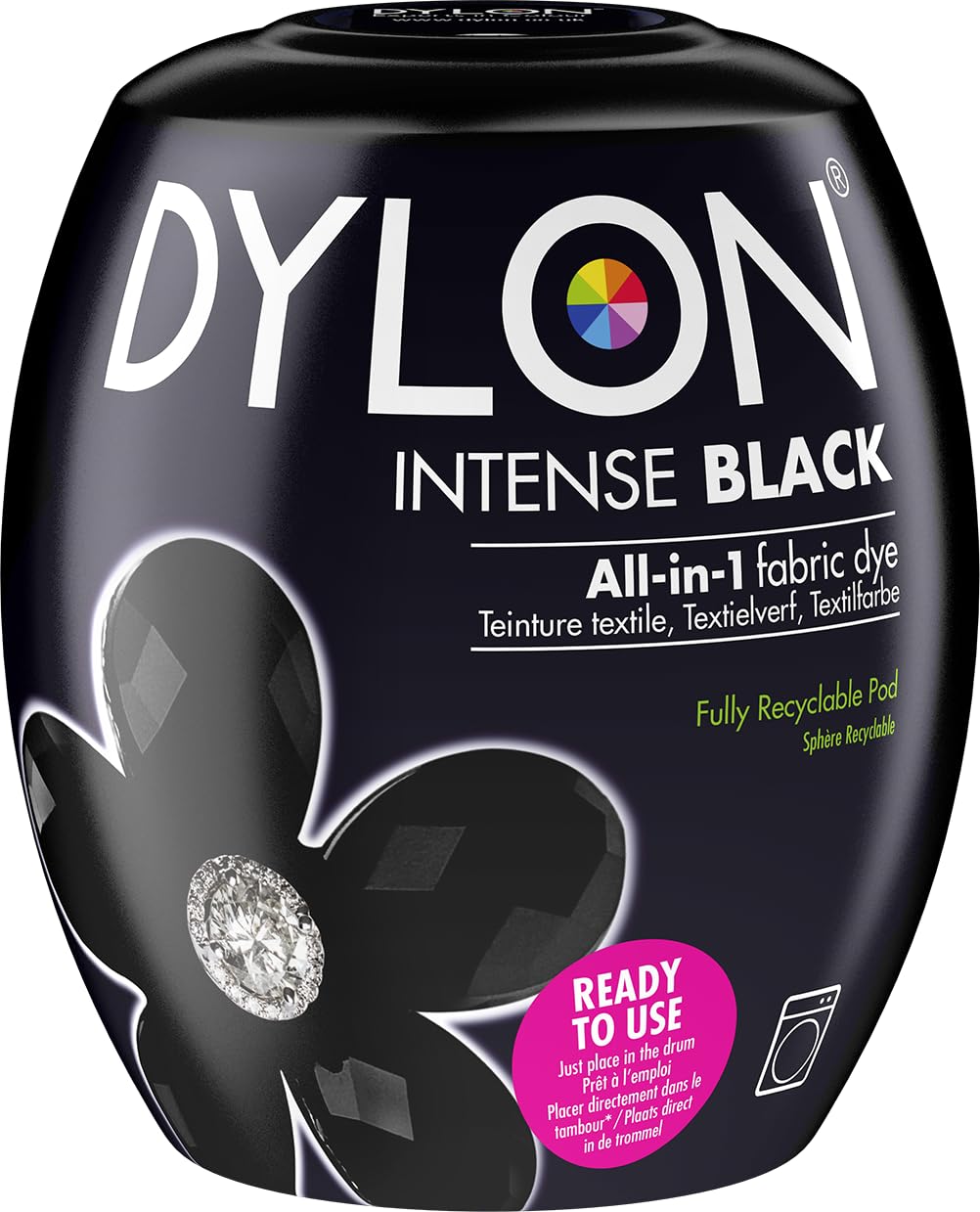 DYLON Washing Machine Fabric Dye Pod, Intense Black, 350g | Machine Dye for Clot