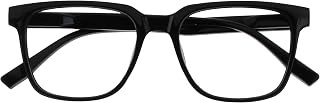 OPULIZE LEO Reading Glasses - Large Rectangular Frame - Black - Men Women - Spring Hinges - R55-1 - +2.00