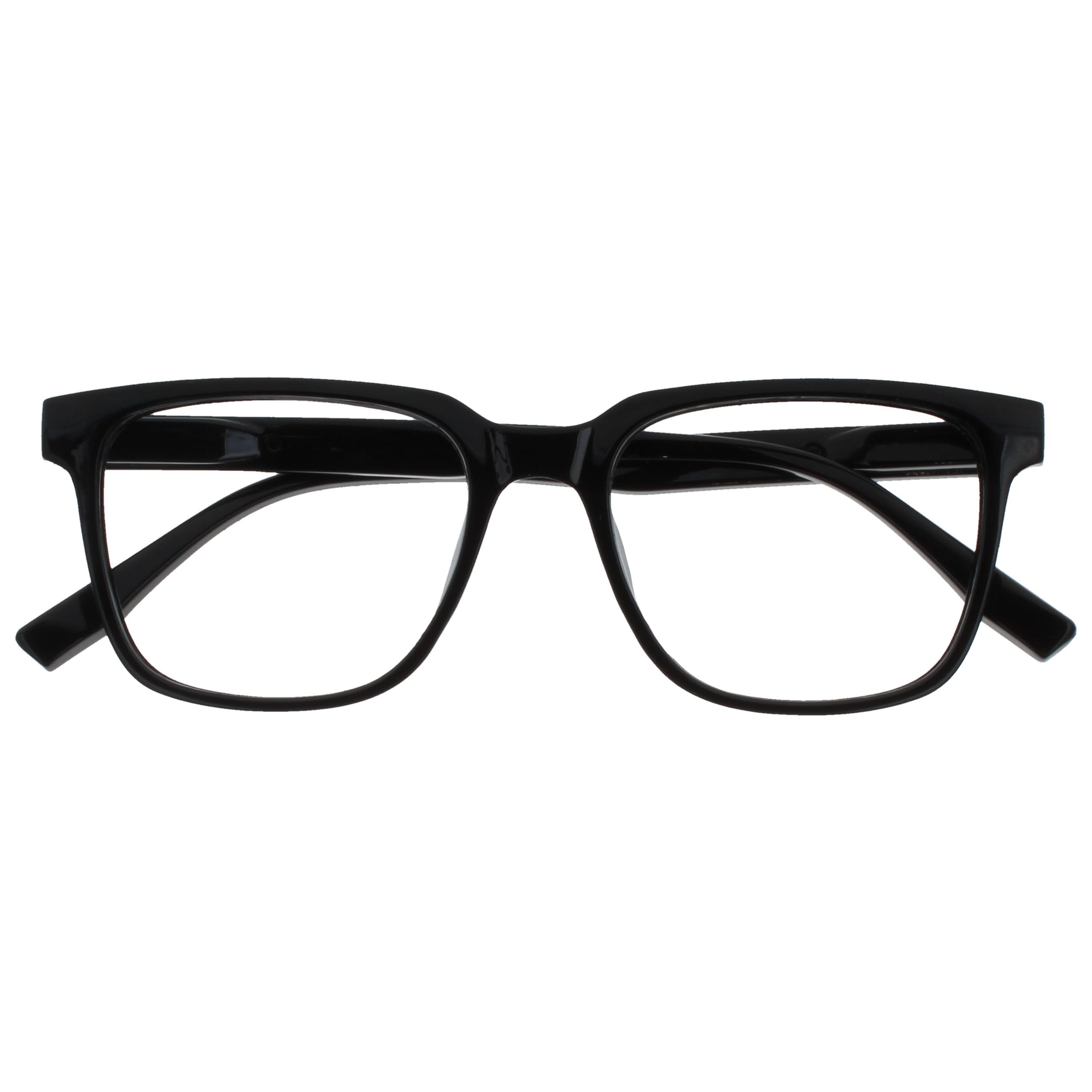 OPULIZE LEO Reading Glasses - Large Rectangular Frame - Black - Men Women - Spri