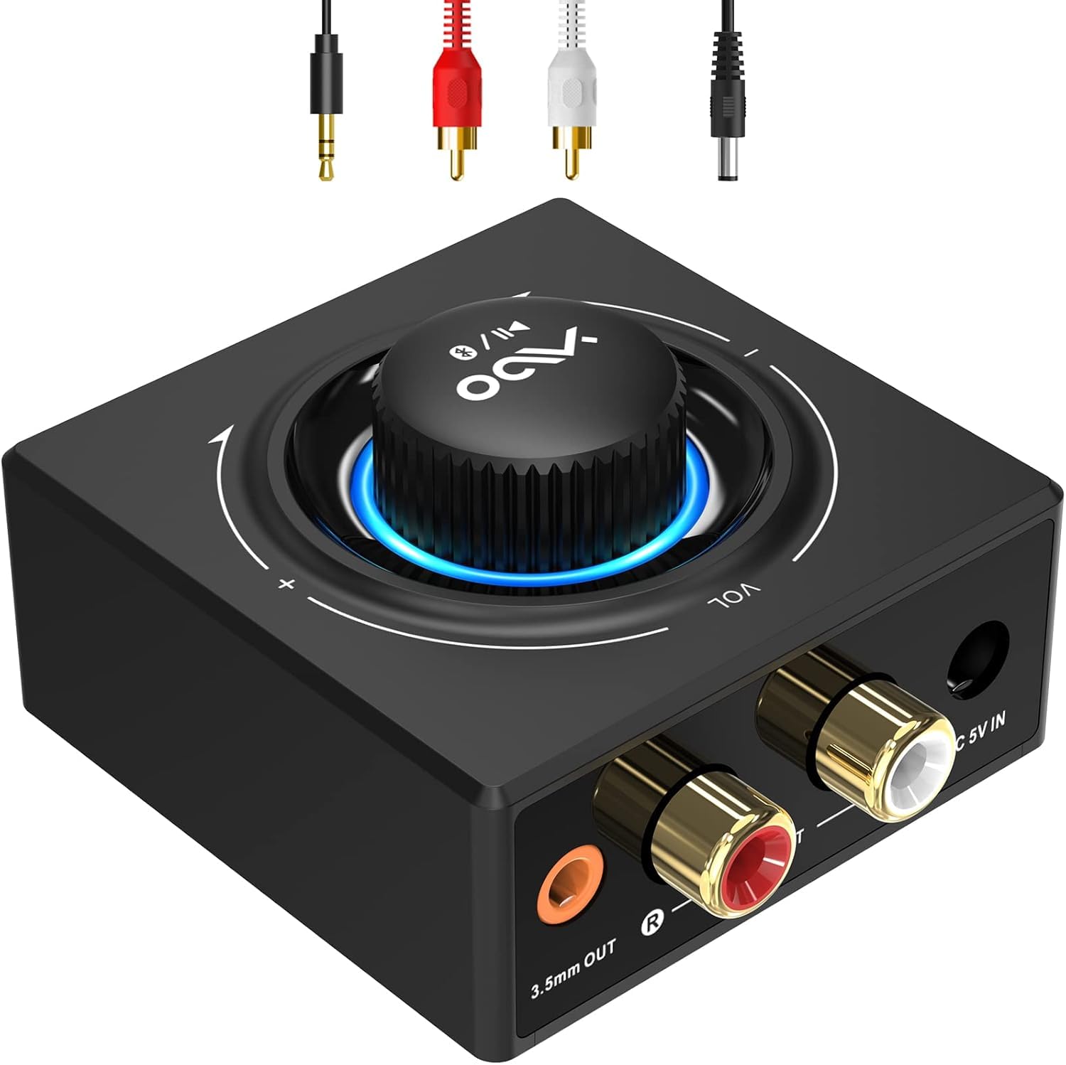 YMOO Bluetooth 5.3 Receiver for Home Stereo, RCA 3.5mm Jack AUX | HiFi Audio Ada