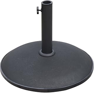 Ram® 10kg Concrete Round Umbrella Parasol Base Weight Stand Patio Outdoor Black Diameter 45 cm