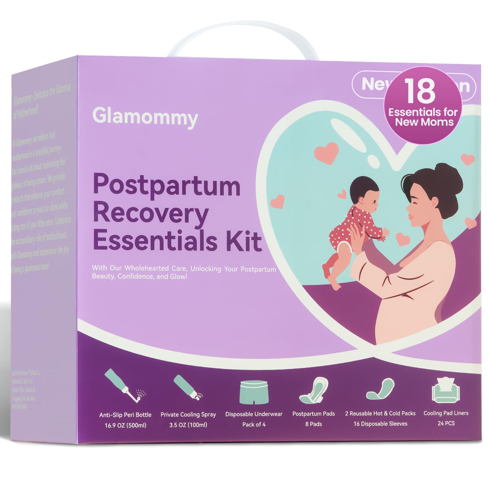 Glamommy Postpartum Recovery Essentials Kit, Labor & Delivery Care for Mom | Inc