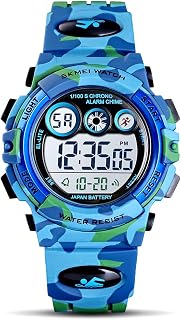 GOLDEN HOUR Watches for Kids Digital Sport Waterproof Boys Watch Outdoor 12/24 H Alarm EL Backlight Stopwatch Military Child Wristwatch Ages 5-12
