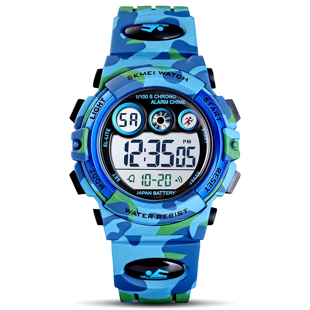 GOLDEN HOUR Watches for Kids Digital Sport Waterproof Boys Watch Outdoor 12/24 H
