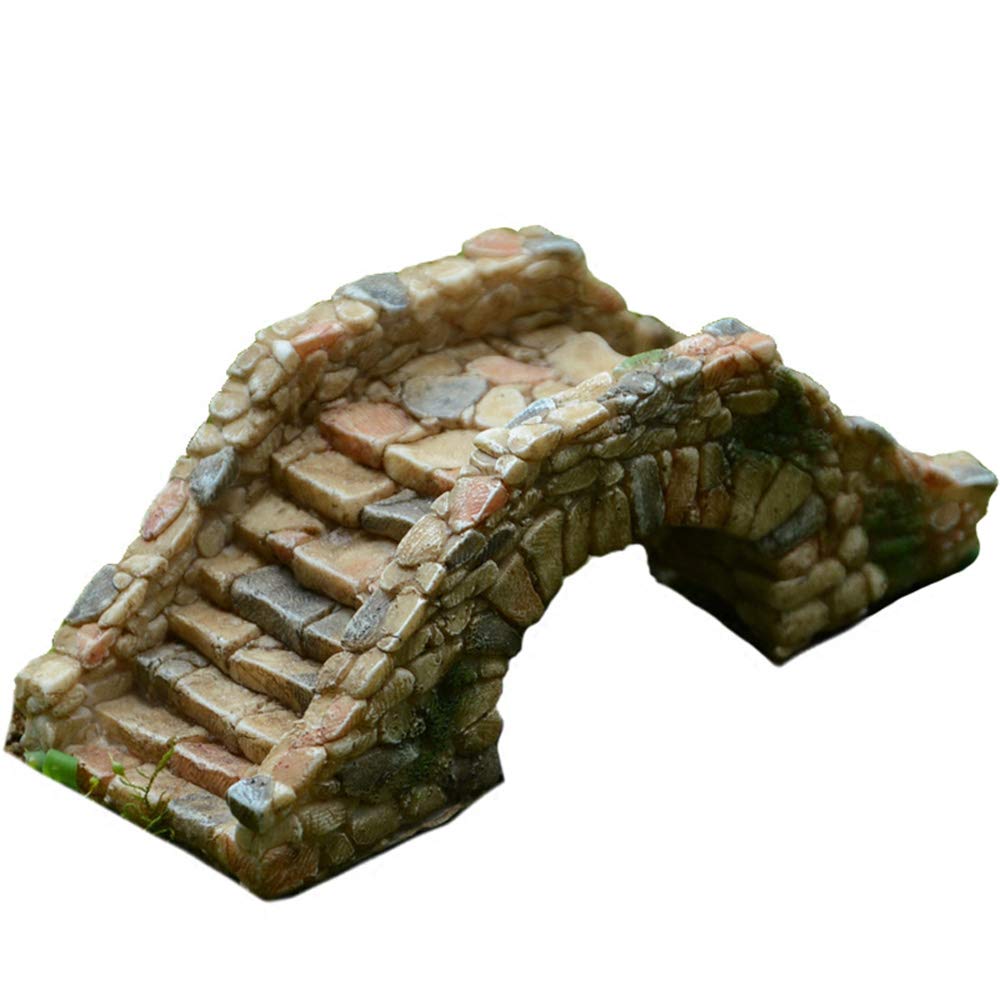 MonLiya Garden Decoration Resin Craft Mini Bridge Outdoors Artificial Bridge Set