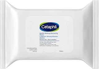 Cetaphil Gentle Makeup Remover Face Wipes, Removes Waterproof Makeup, 25 ct | Hypoallergenic, paraben-free, fragrance-free, aloe vera, chamomile & green tea, all skin types, dermatologist recommended
