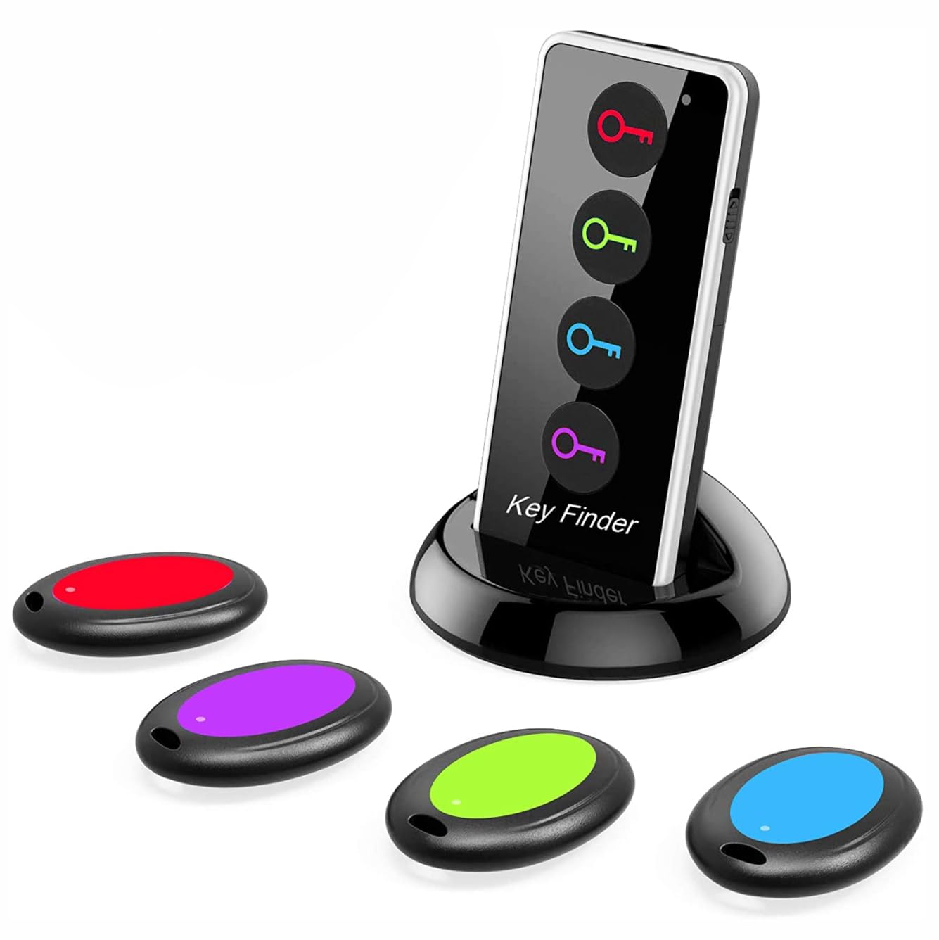 Reyke RF Key Finder Locator with Sound, Remote Finder, 4 Receivers | 80dB Loud, 