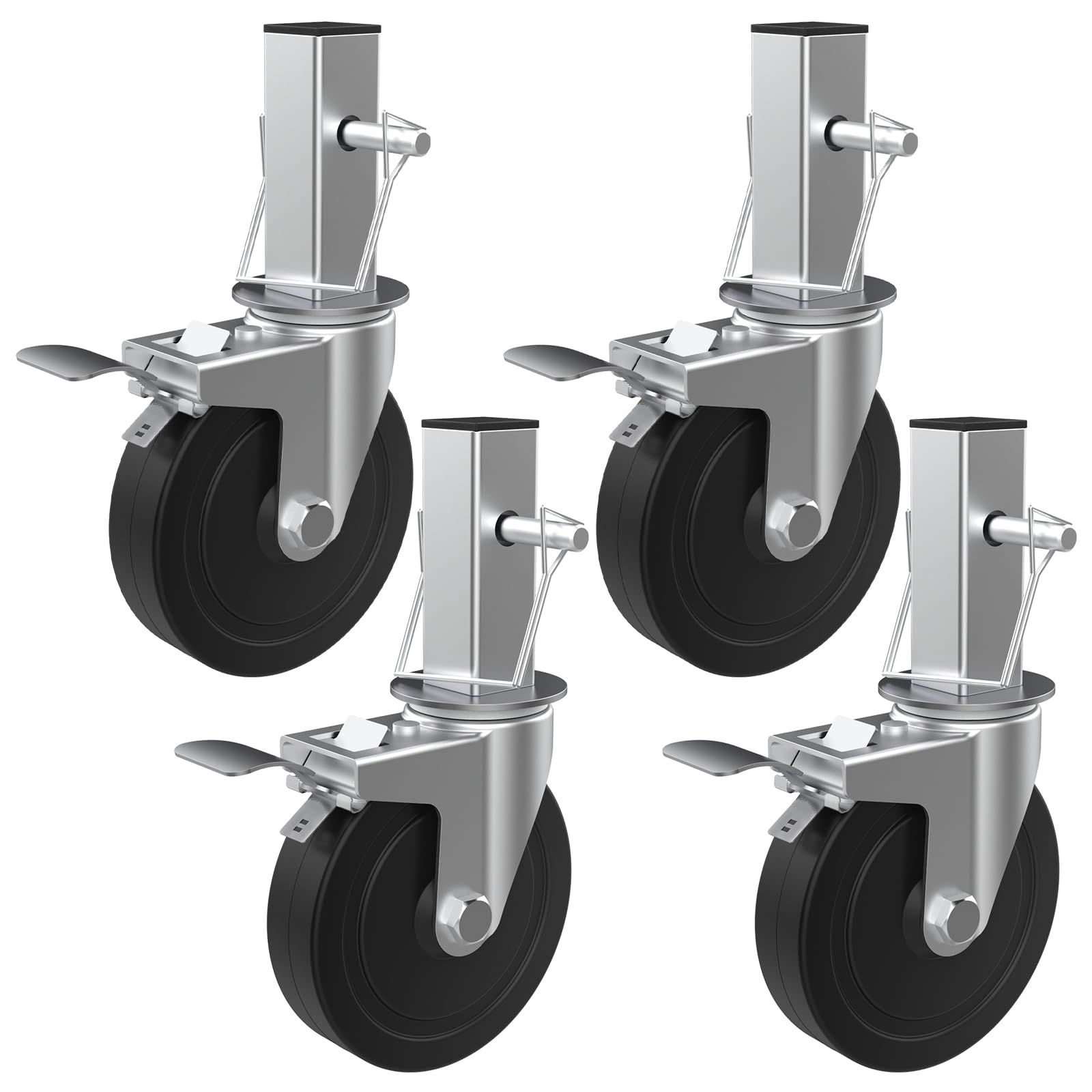 MSWY 5 Inch Scaffolding Casters, Set of 4 Heavy Duty Baker Scaffold Wheels with 