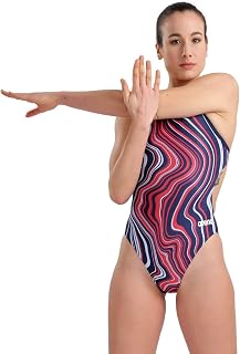 ARENA Women's Swimsuit Challenge Back Marbled Intero Donna (Pacco da 1)