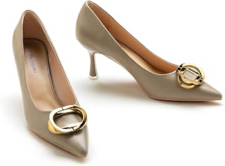 C.Paravano Escarpins pour Femme - Talons Chatons - Talons Bas - Chaussures élégantes pour Femme - Bout Pointu