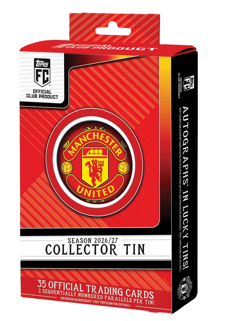Topps Collector Tin Manchester United 2026/27 | 35 Cards Per Tin , 2 Sequentiall