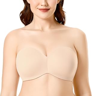 [DELIMIRA] Strapless Bra Large Size Won't Fall Down Underwire Unpadded Seamless Large Size Bra